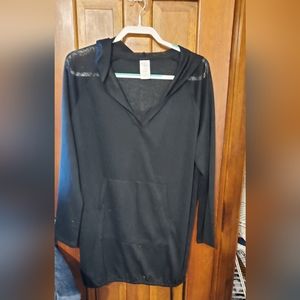 Black Bathing suit cover up with hood size XL
